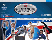 Tablet Screenshot of platinumsportscenterus.com
